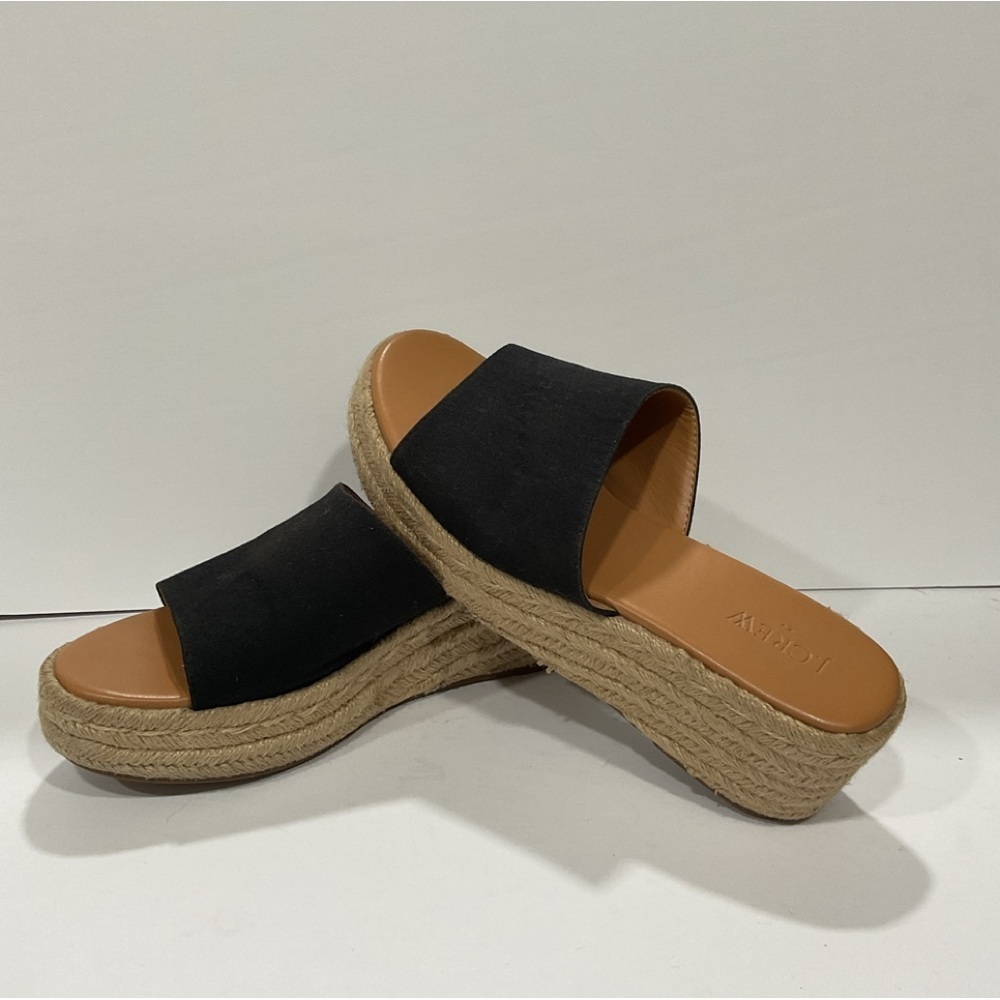 J. Crew Black Espadrille Wedge Sandals